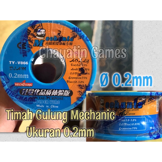 Timah Mechanic / Timah Mekanik 0.2 mm Biru