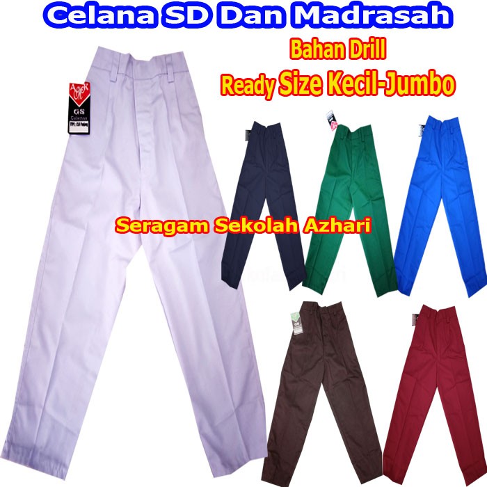 CELANA SEKOLAH SD PUTIH PANJANG-CELANA PUTIH SD JUMBO-CELANA SERAGAM PUTIH SD-SERAGAM SEKOLAH SD LAK
