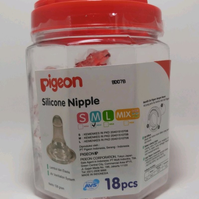 Dot Pigeon Silicone Nipple Toples Isi 18 pcs