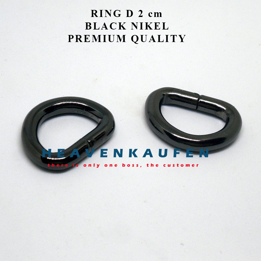 Ring D 2 cm Black Nikel Tebal 4,5 mm Premium Quality