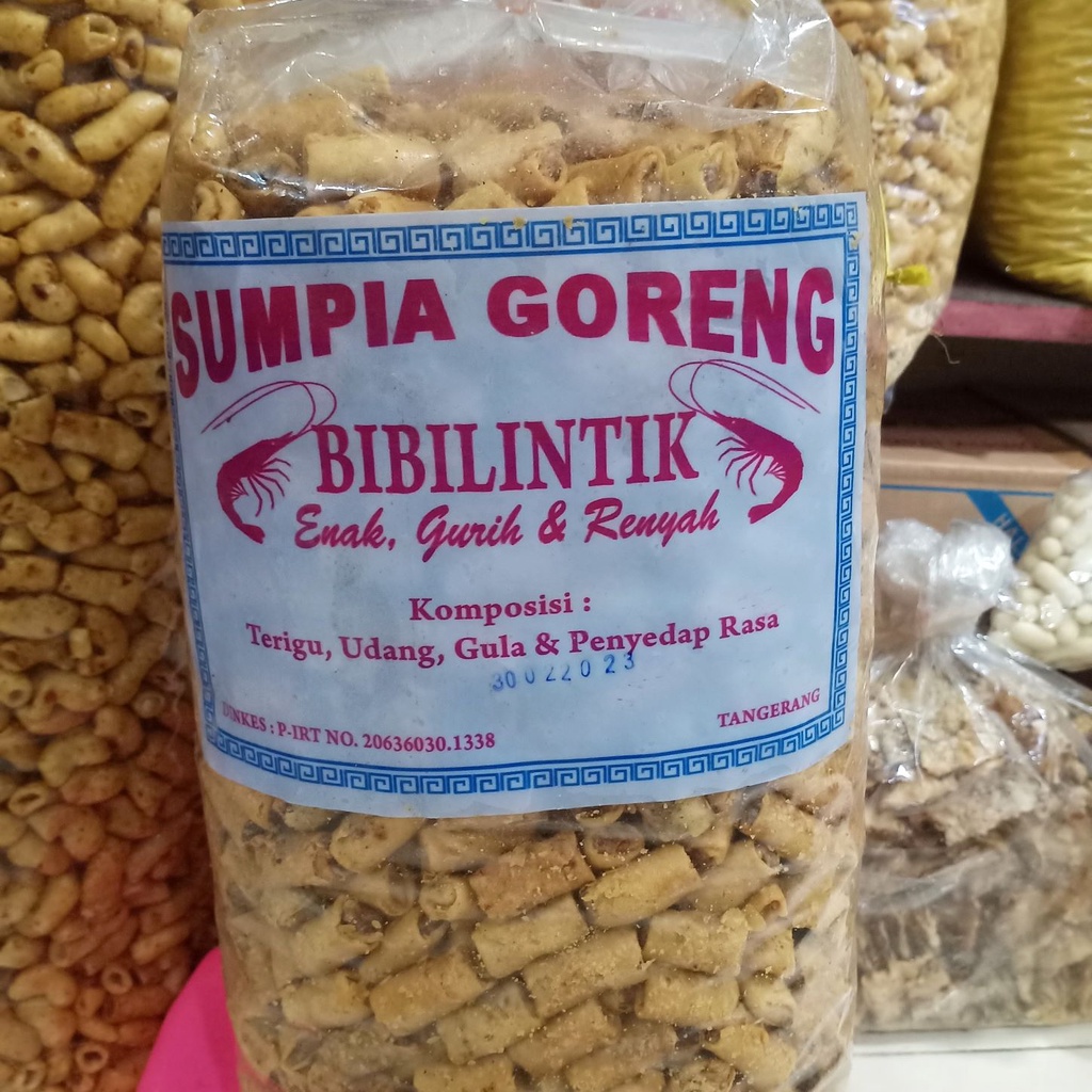

Kue Kering Cemilan Sumpia Bibilintik Standar Abon Ebi 500gr