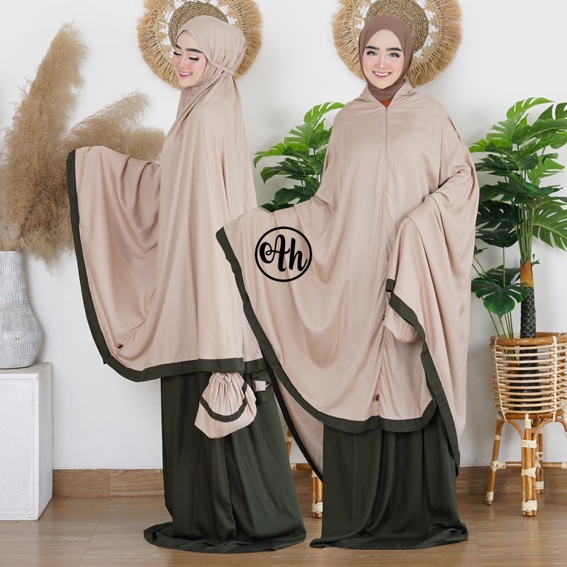 Mukenah traveling 2in1 comby new/ bahan Rayon viscose premium adem &amp; lembut