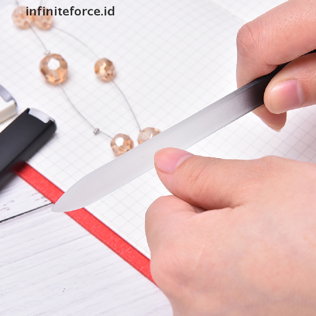 Infiniteforce.id 2pcs / Set Buffer Kikir Kuku Bahan Kaca Tahan Lama Untuk Manicure / Nail Art