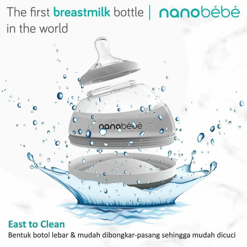 Nanobebe single pack gray - botol susu bayi | breastmilk bottle