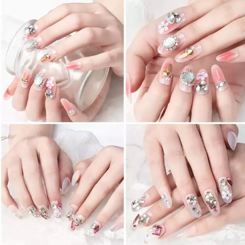 24pc fake nails 5D kuku palsu kuku wedding kuku mewah bridal