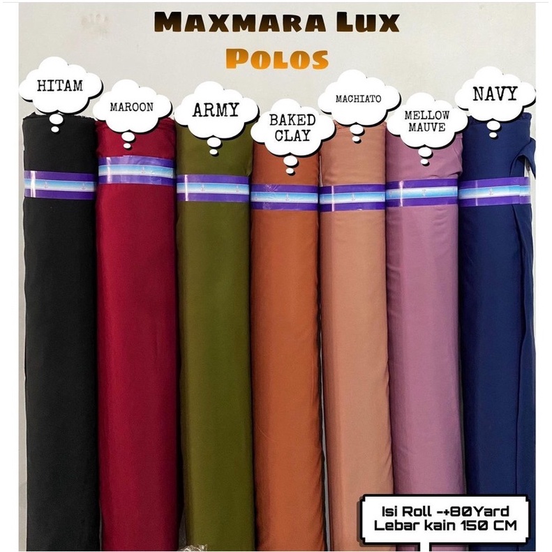 Bahan Kain Maxmara Lux/Luxury Polos Grade A best quality