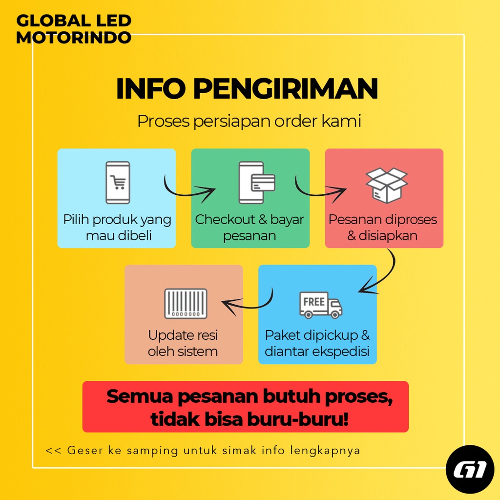 INFO PENGIRIMAN GLOBAL LED MOTORINDO