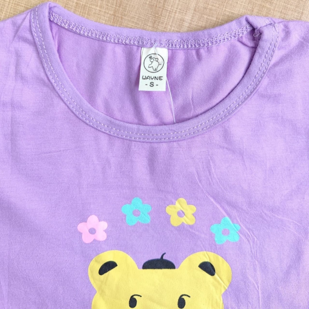 Promo !! Atasan kaos anak import / Kaos anak perempuan lucu / Kaos lembut untuk anak / Atasan life with flower ukuran 6 bulan  - 2 tahun