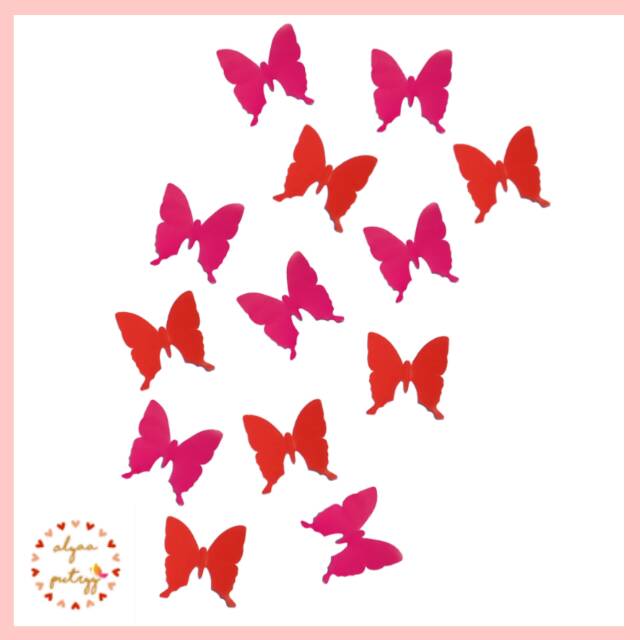 200 Pcs 2 Warna Stiker Dinding Kupu Kupu Hiasan Dinding Dekorasi Kamar Butterfly Wall Stickers