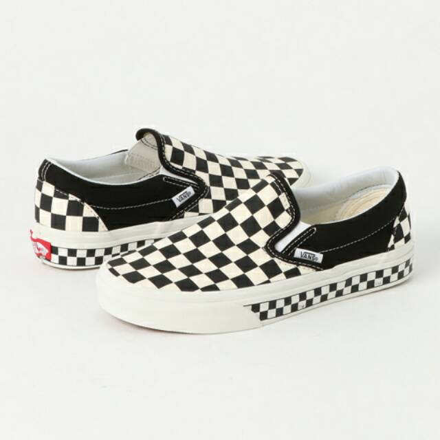 vans slip on checkerboard sidewall