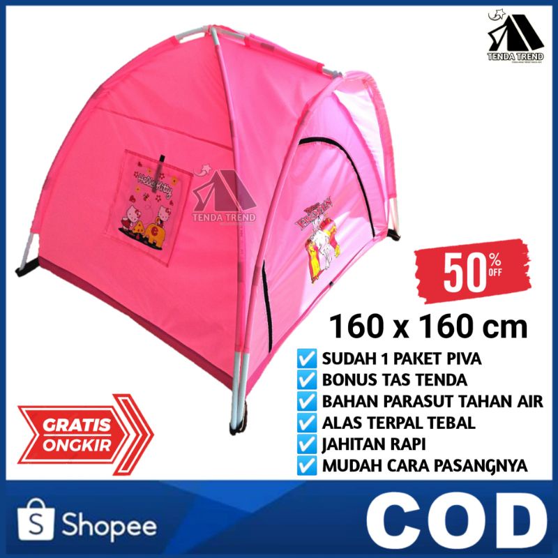 Tenda Anak Murah Jumbo Anak Karakter Perempuan dan Laki laki warna Pink Rainbow ukuran besar