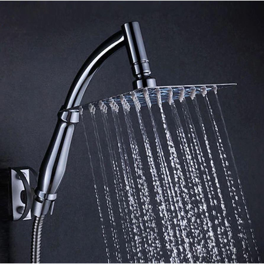 Kepala Shower Mandi Bentuk Kotak 8 Inch Stainless Steel - ADQ0098 - Silver