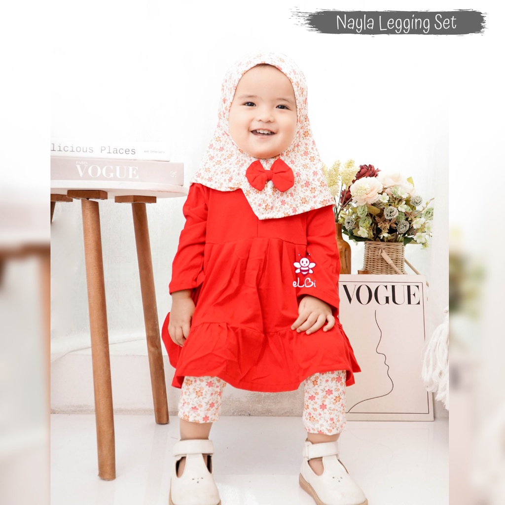 Setelan Muslim Anak Nayla 1-6 Tahun / Baju Muslim Anak Perempuan / Gamis Anak Rayon