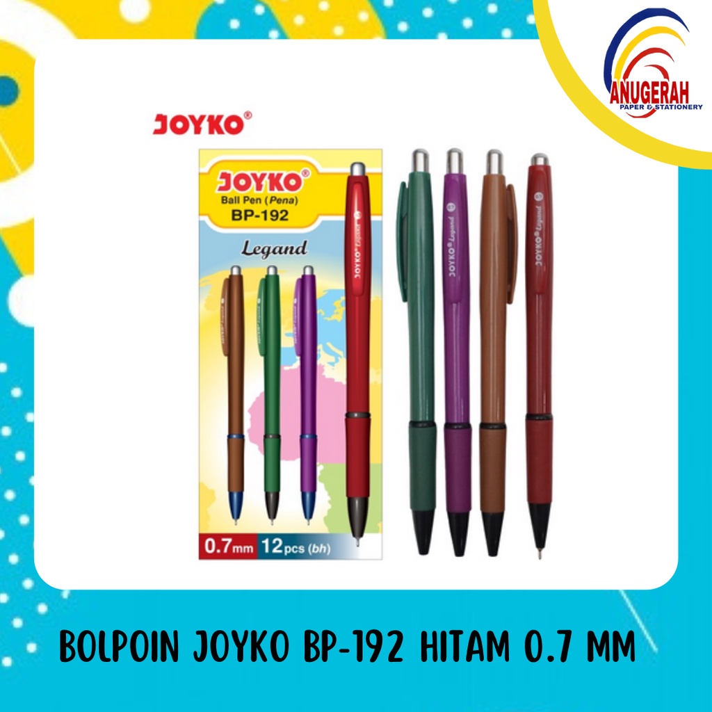 

BOLPOIN JOYKO BP-192 LEGAND HITAM 0.7 MM (LSN)