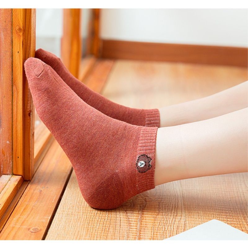 Kaos Kaki Pendek Wanita Motif Beruang Lucu Bear women socks Murah Ms88