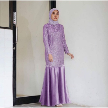 Baju Gamis Wanita Dewasa Brukat Terbaru 2022 Pesta Kondangan Model Duyung Kekinian Trendy Bahan Brok
