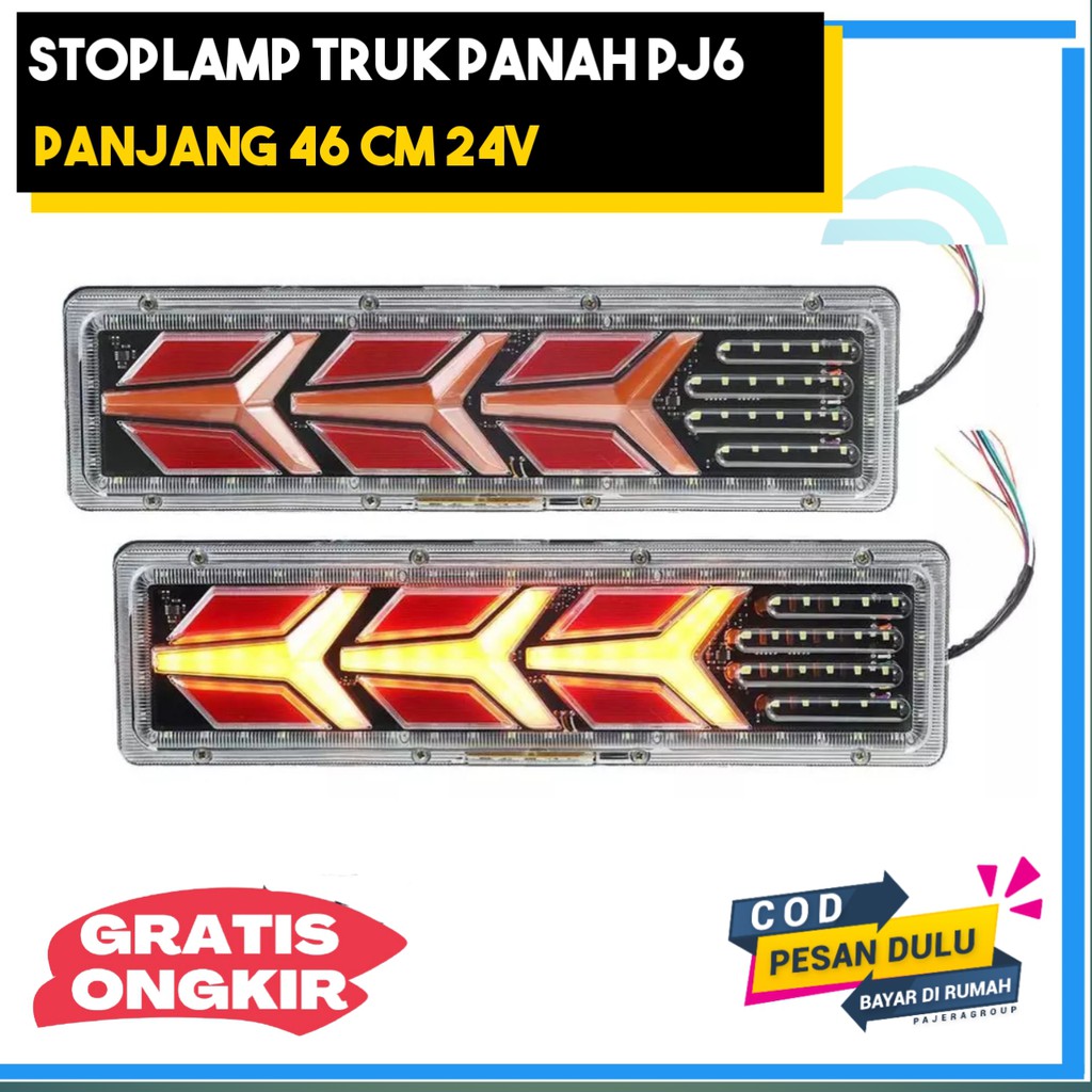 Stoplamp Truk 24 Volt PJ6 lampu Bak Truk 24 Volt Lampu Belakang Truk led 24 Volt Stop Lamp