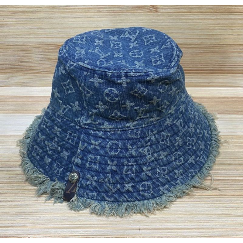 Topi Bucket Hat Denim Rimbai / Topi Bucket