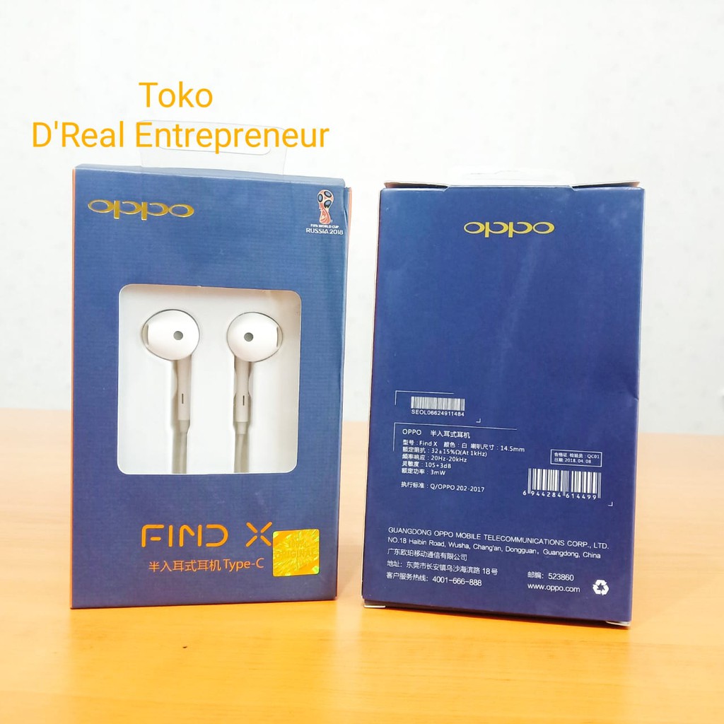 Headset Earphone Handsfree Oppo Original Find X Type C Original