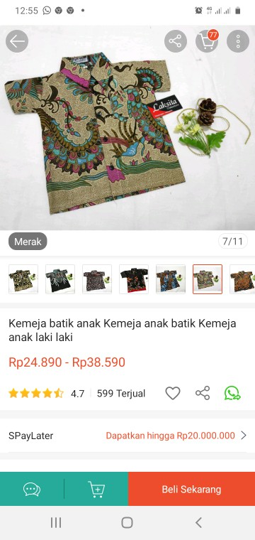 Nivana Batik Dress Anak Cewek Perempuan 1 - 7 Tahun