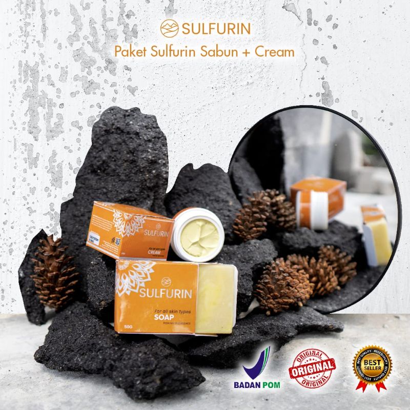 Anti Gatal Pembunuh Bakteri Jerawat Panu Kurap Sulfurin Cream dan Sabun