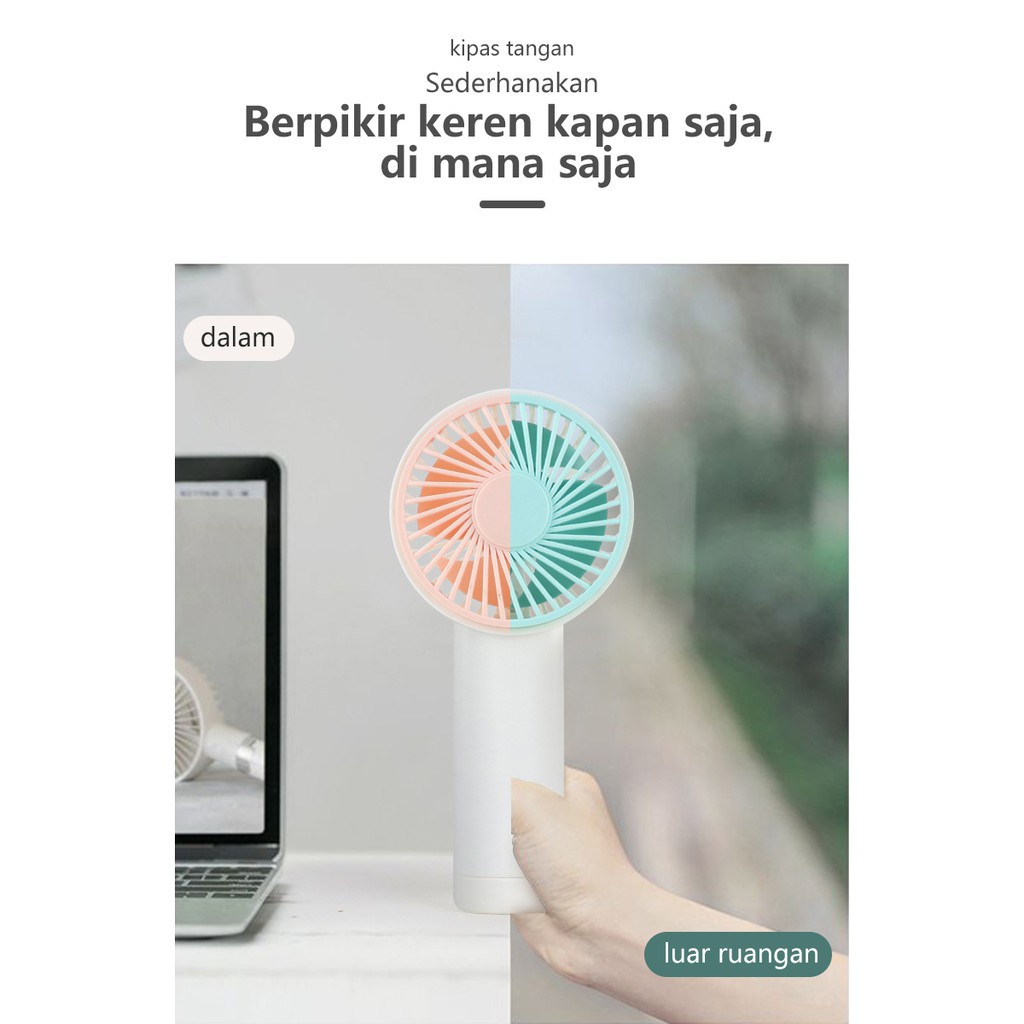 Kipas angin genggam mini fan portable cute colour angin kencang free tali gantungan hp lanyar - dinno.id