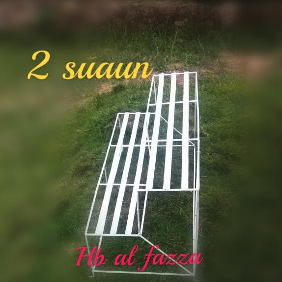 Rak Bunga Minimalis Besi 2 Susun - Putih Matchacyas