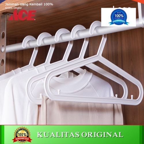 INFORMA HANGER BAJU KRIS SET HANGER PLASTIK 5 PCS - PUTIH - ACE HRD