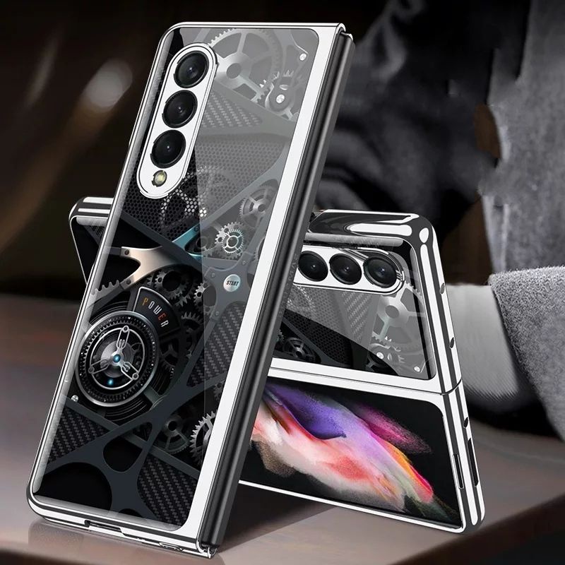 Original Soft Hard Case Samsung Galaxy Z Fold 3 Fold3 5G 2021 Presisi GKK Machines Glass Metal Luxur
