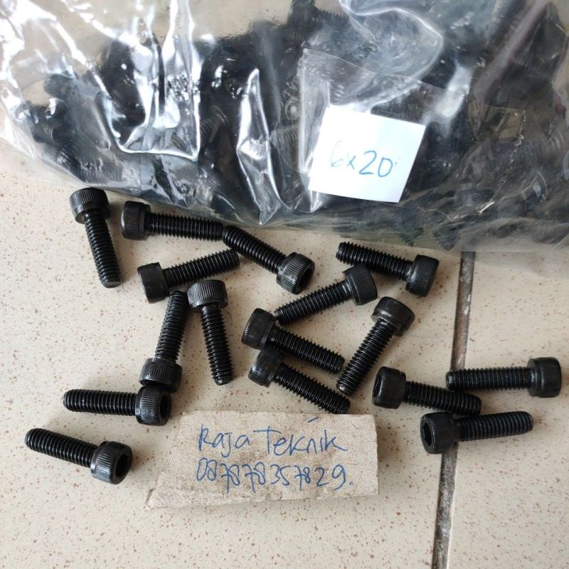 baut L Baja hitam m6x20 Baja 12.9/ baut L m6x20 Baja hitam Kualitas Bagus / baut L m6 x 20 / baut L 