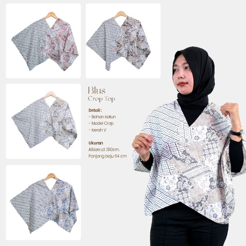 Blus Batik Crop Top /Lowo Batik Allsize