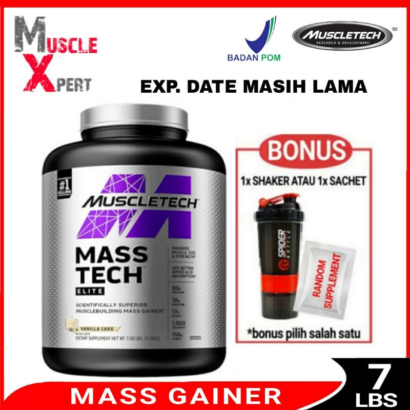 Muscletech Masstech 7 Lbs ASLI ORI BPOM Susu Fitness Muscletech Mass Tech 7 Lbs Premium Mass Gainer 
