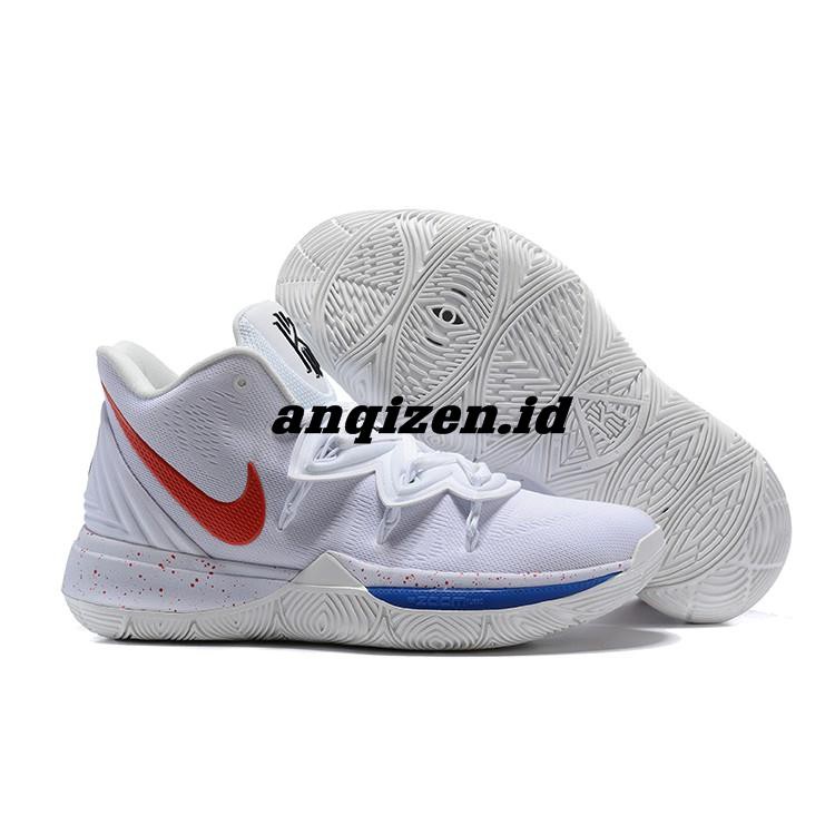 kyrie 5 white and blue
