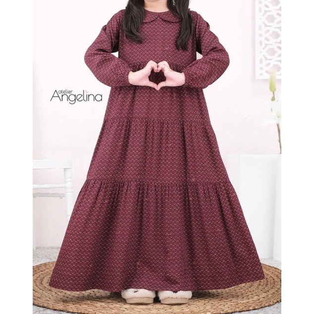 Atelier Angelina Lil Bella dress 2-4thn smiley maroon