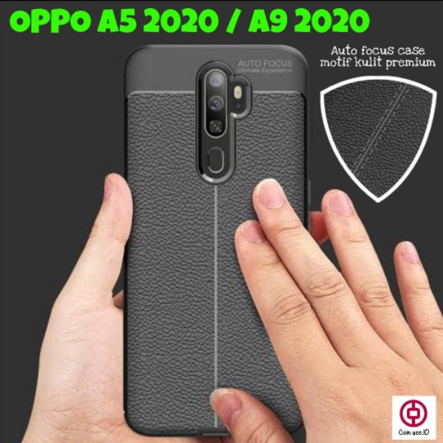 [AUTOFOCUS] casing case OPPO A5 2020 / A9 2020 original bahan premium motif kulit leather