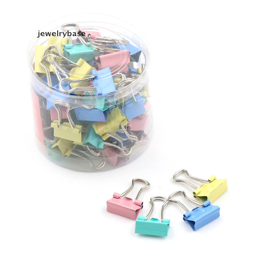 60pcs Klip Holder Kertas Catatan File Binder Bahan Logam Warna-Warni Ukuran 15mm Untuk Kantor