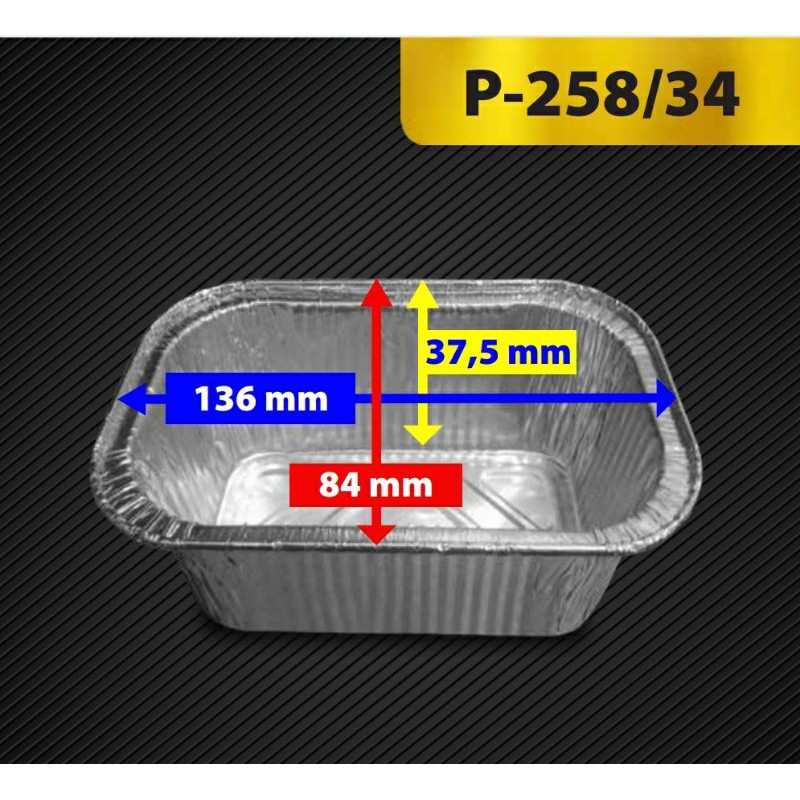 wadah Aluminium foil 258/34 loyang aluminium schotel atau mentai