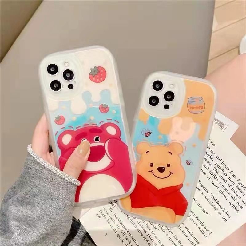 Case Motif Print Beruang Untuk IPhone 12 13 11 Pro Max X Xs Max Xr 7734