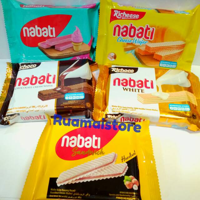 

(PCS) Nabati Wafer Cokelat / Cheese / Pink Lava / white Kemasan Ekonomis