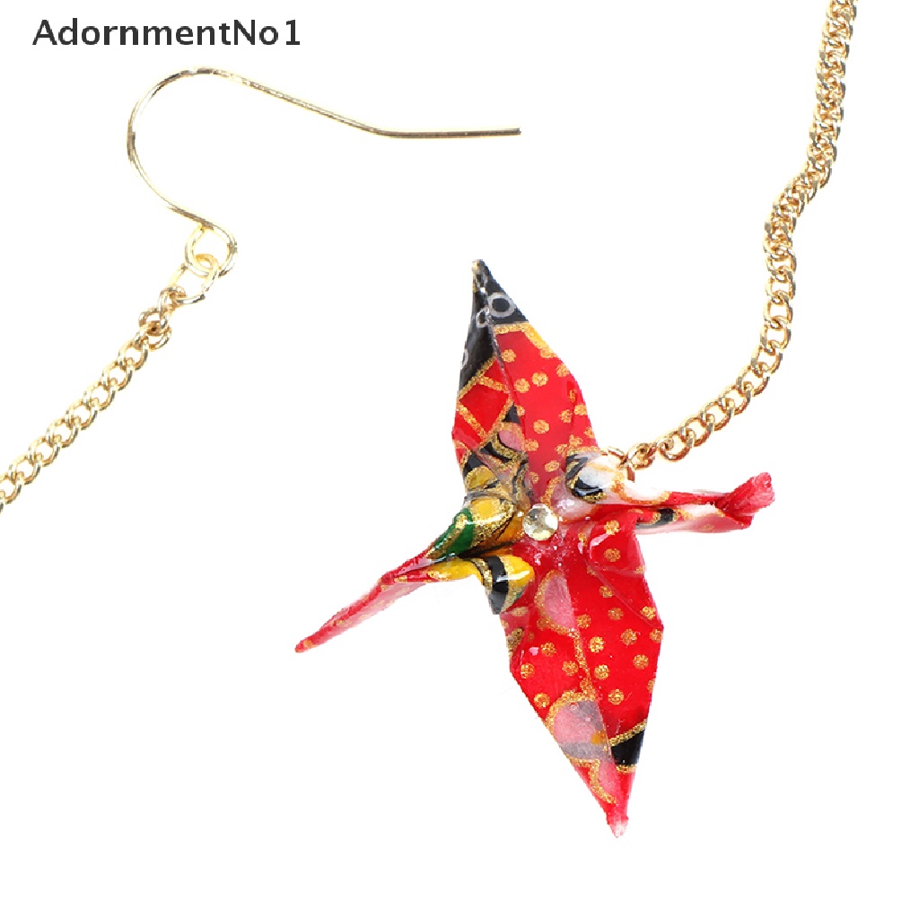 (AdornmentNo1) Anting Tusuk Gantung Desain Origami Burung Bangau Mini Untuk Wanita