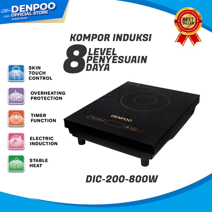 Denpoo kompor induksi Listrik Low Watt DIC 200-800