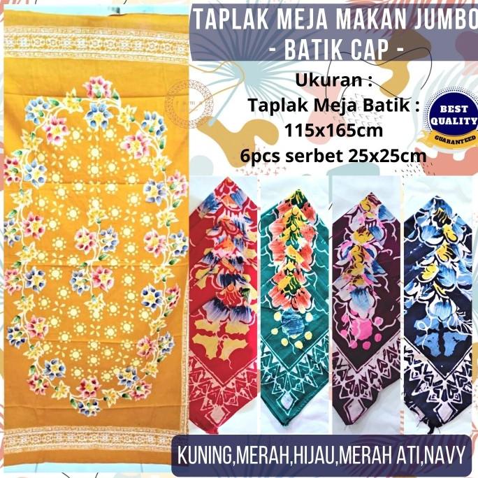 Sale Taplak Meja Makan Jumbo 6 Kursi Plus Serbet 6Pcs | Batik Cap - Paling Dicari