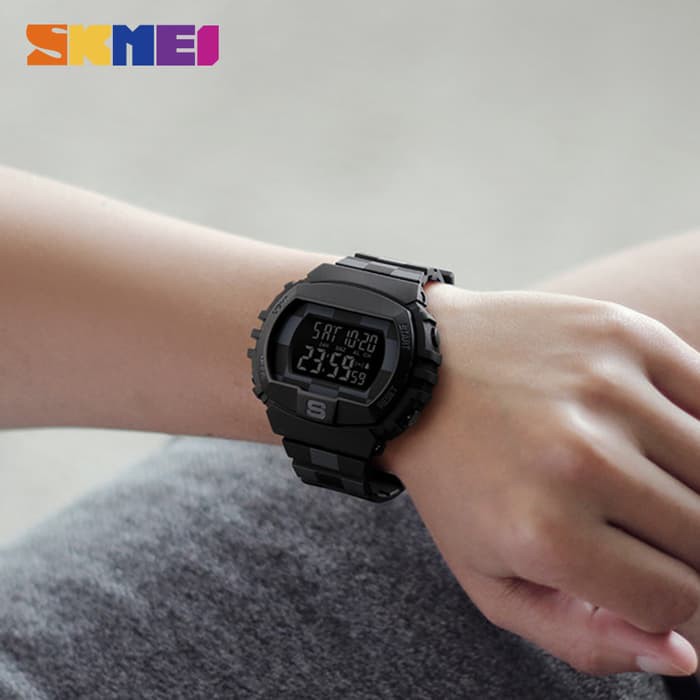 JAM TANGAN SKMEI PRIA ORIGINAL CASUAL TALI KULIT TANGGAL AKTIF TAHAN AIR BERGARANSI SIMPLE