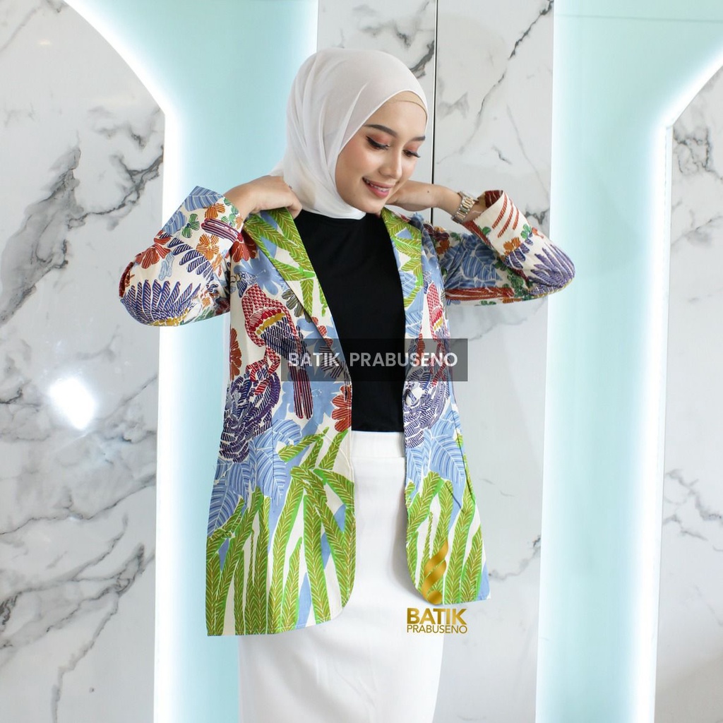 KINAN MOTIF Batik Wanita Prabuseno Original Premium Tunik Lengan Panjang Printing Full Furing Atasan