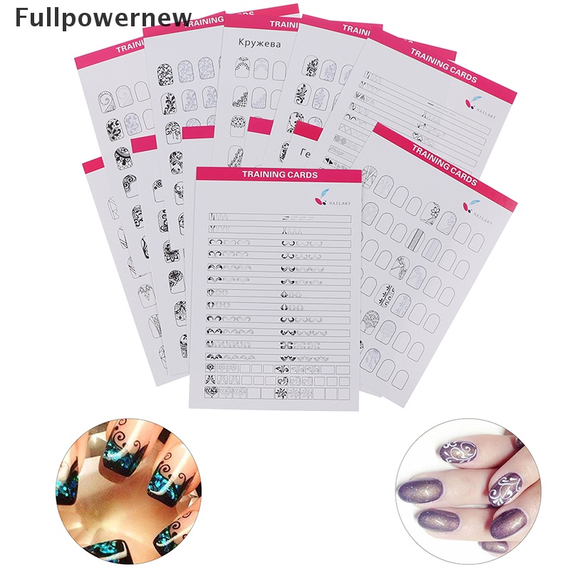 [FULL] 12Sheet Nail Art Training Practice Lines Drawing Painting Template Learning Book