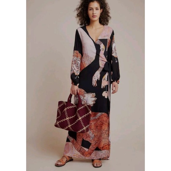 anthropologie kimono maxi dress
