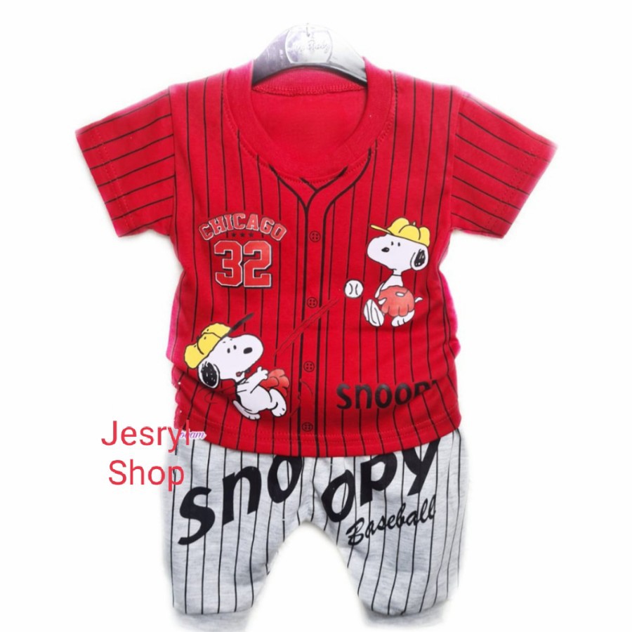 Baju Kaos bayi laki-laki all size 0-1 thn snoopy