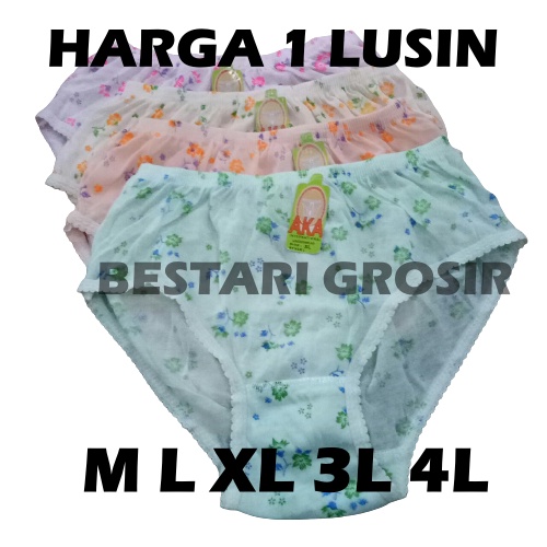 (L XL XXL) LUSINAN 12 PCS CELANA DALAM WANITA MURAH / GROSIR CD WANITA LUSINAN FEMA 362