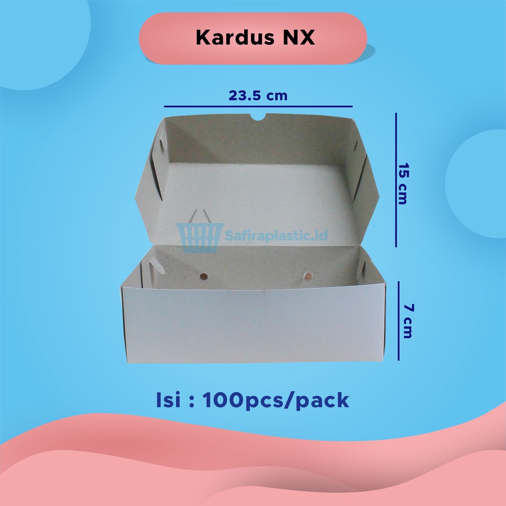 Dus Nasi NX | Dus Kue NX | Kotak Nasi NX Putih Polos 100PCS