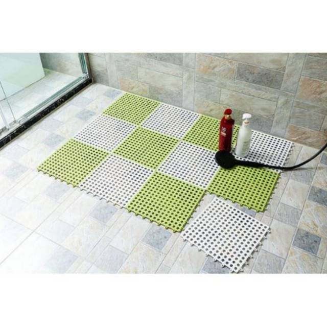 Karpet Kamar Mandi Polkadot Bathroom Non Slip Mat 30x30 Cm Shopee Indonesia